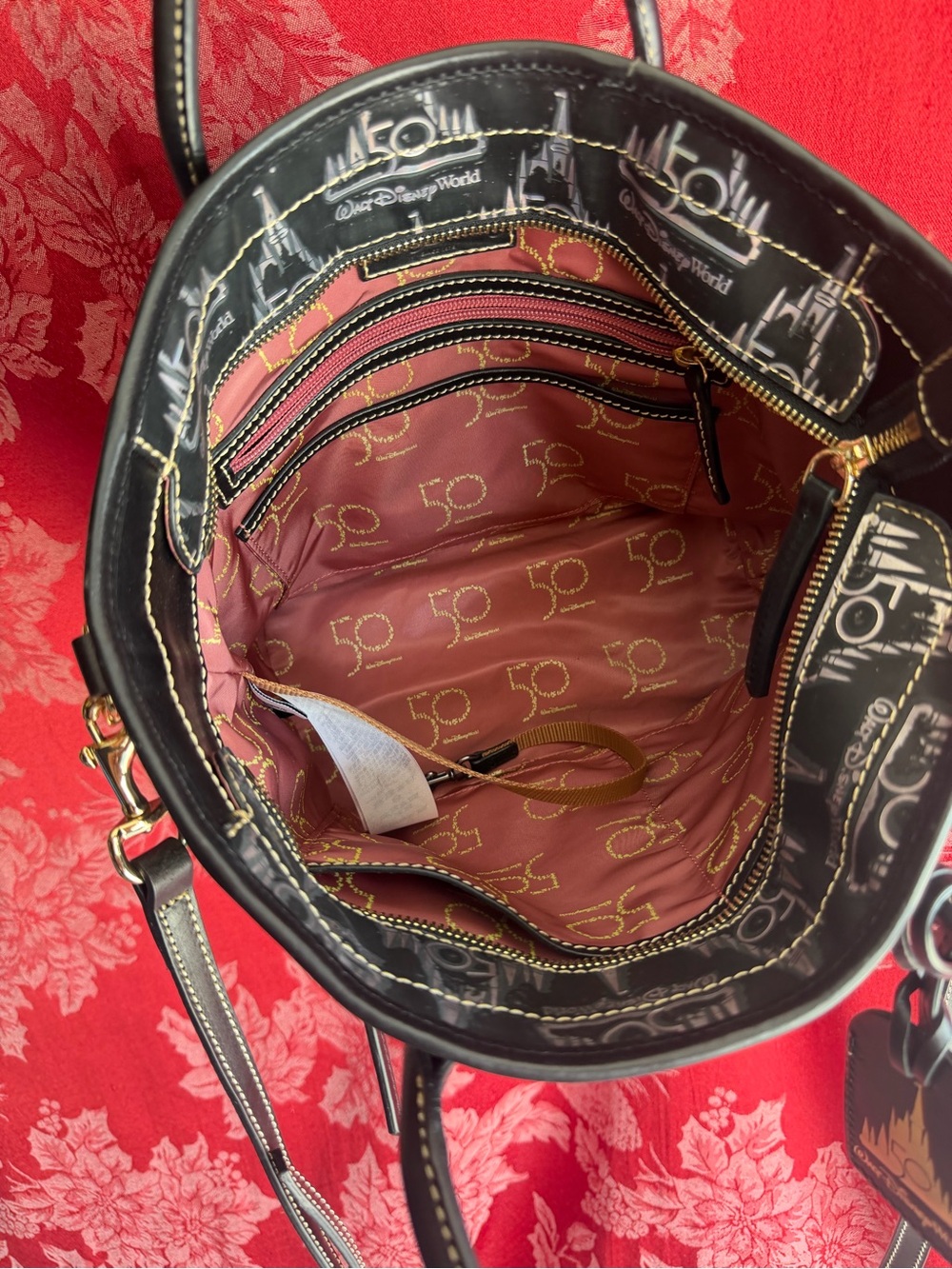 Dooney & Bourke Disney World 50th anniversary Zipper tote w/ strap - Picture 7 of 14